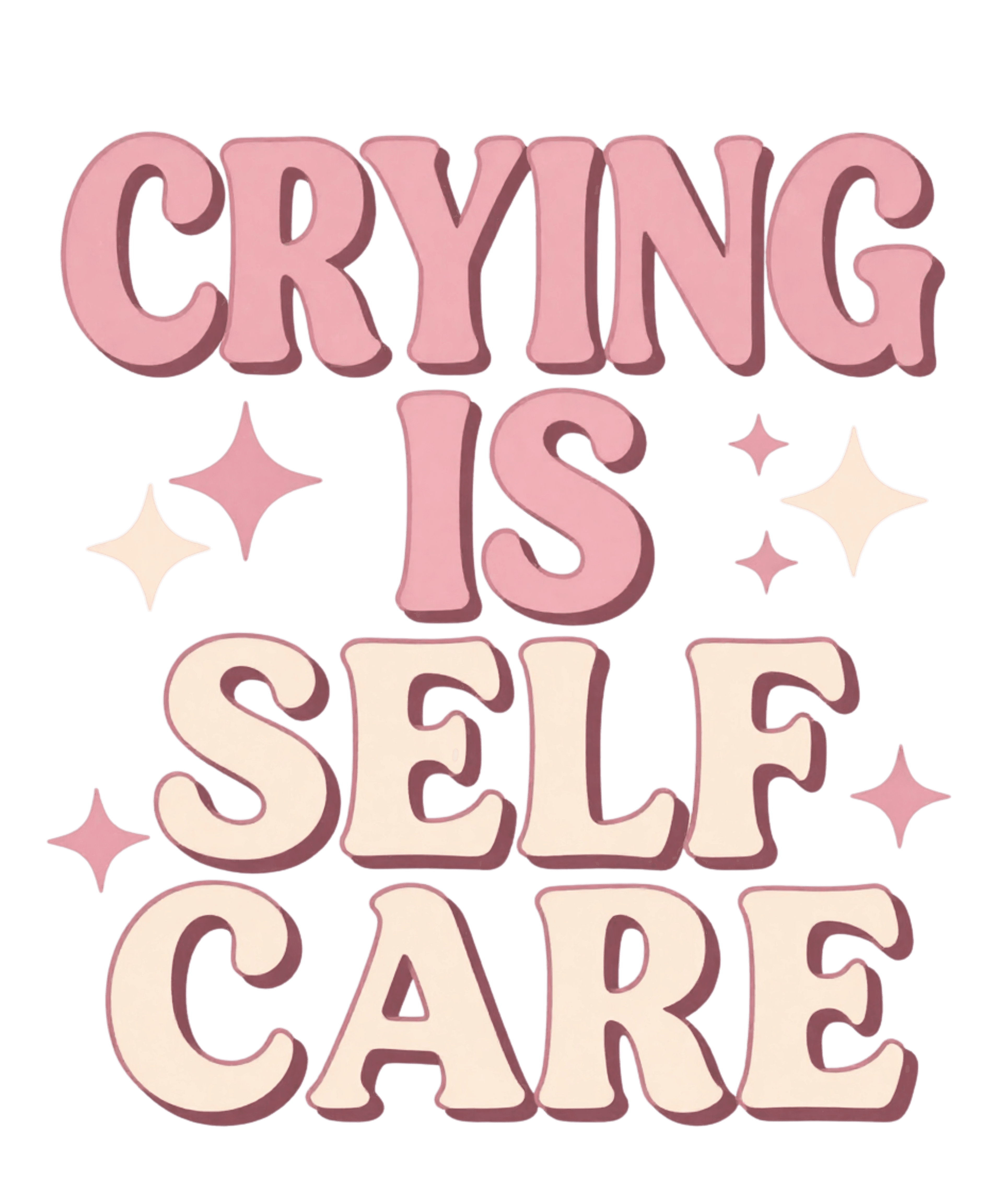 CRYING IS SELF CARE — Cream Crewneck