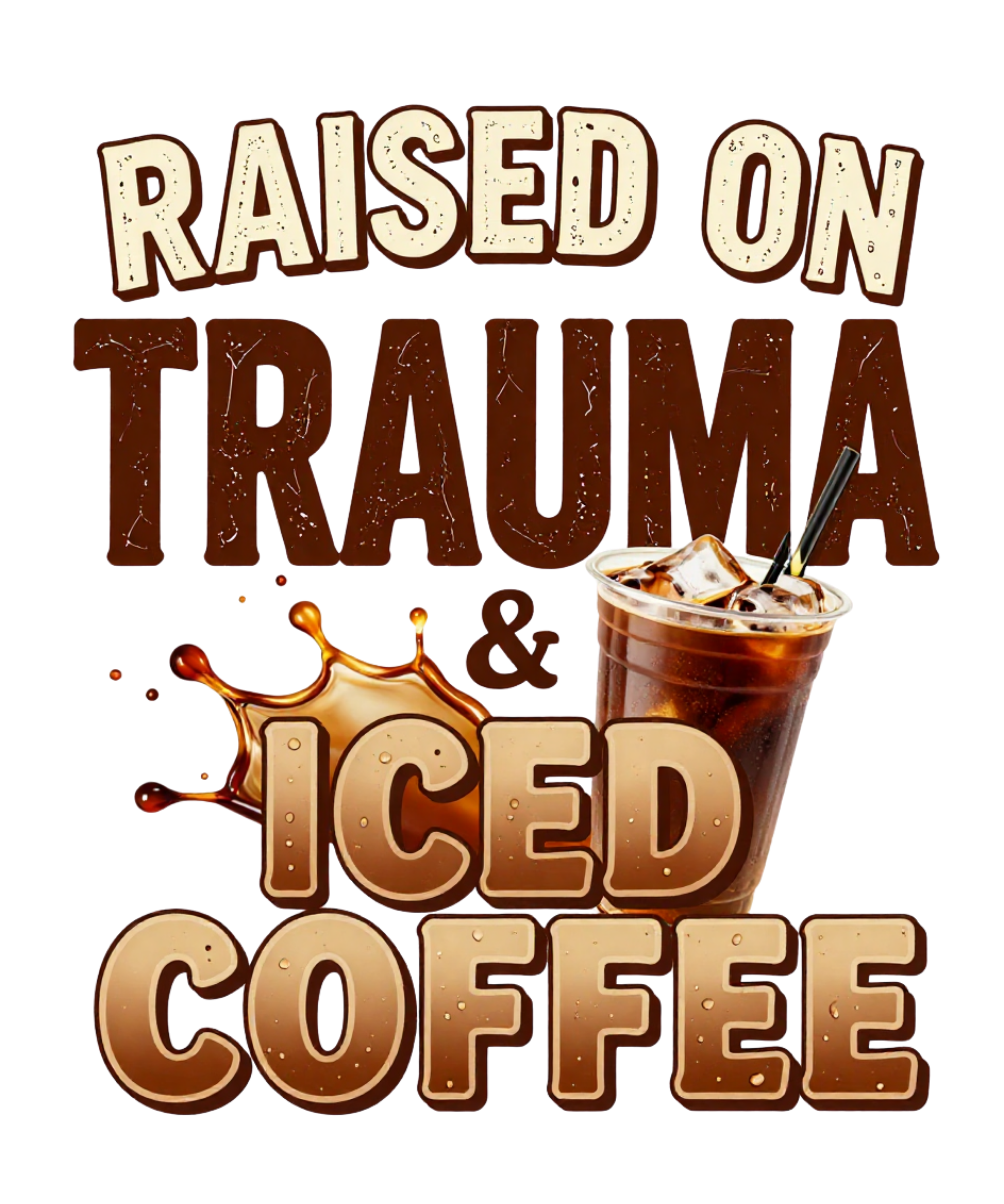 RAISED ON TRAUMA & ICED COFFEE — Hoodie